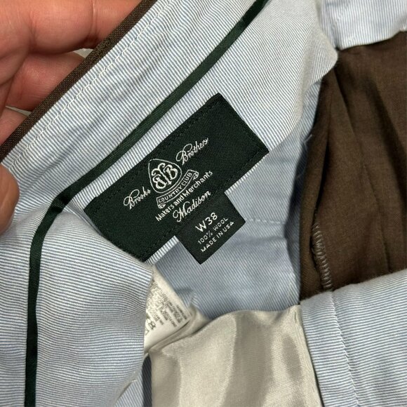 Brooks Brothers Makers & Merchants Dress Pants Wool Trousers SaxXon USA 36x29 - Picture 5 of 9